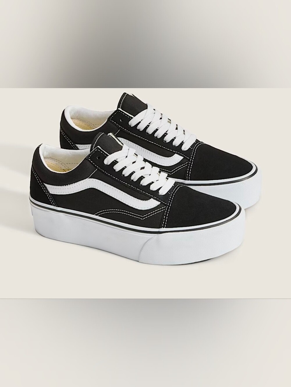 Vans Old Skool Platform Women's Black And White Size 7.5